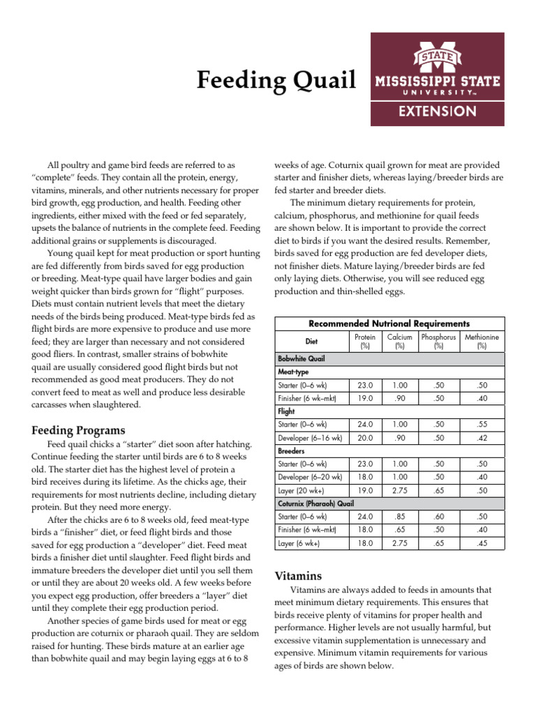 A closer look at Quail Feeding Guidelines For Snakes