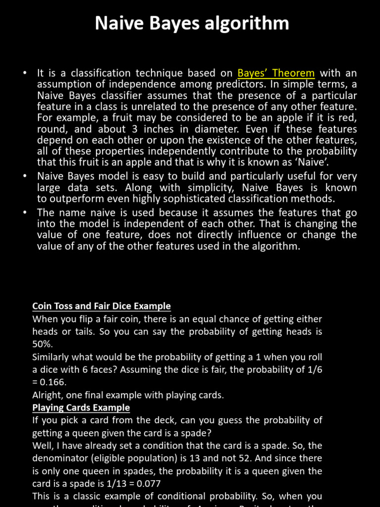 UNIT-2 Naive Bayes - Inverted | PDF | Mathematical And Quantitative ...