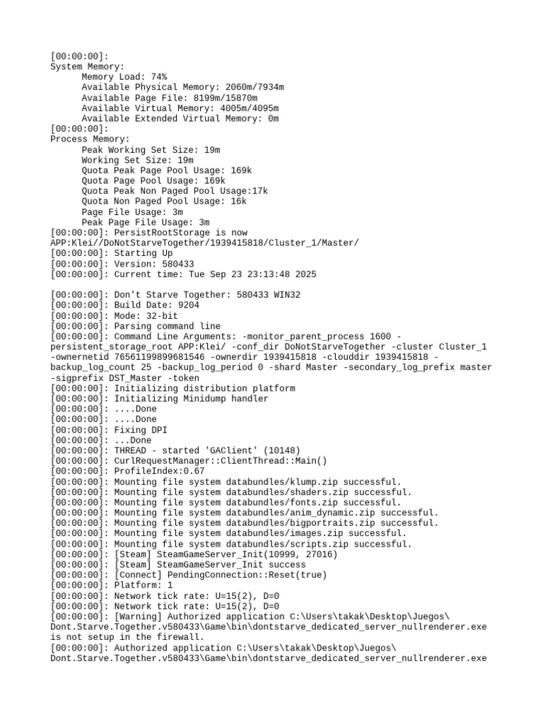 Don't Starve Together Server Log Analysis | PDF | System Software ...