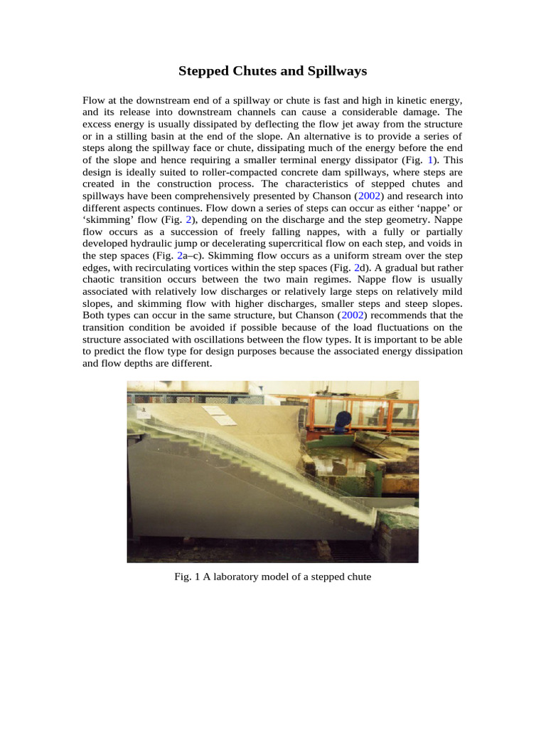 Stepped Chutes for Energy Dissipation | PDF | Spillway | Applied And ...