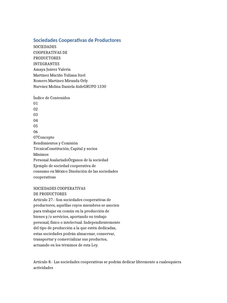 Guía sobre Sociedades Cooperativas de Productores | PDF | Sociedad de ...