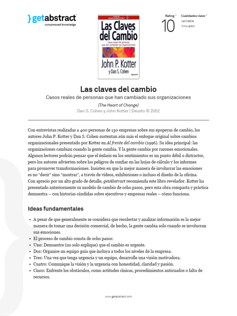 Claves para el Cambio Organizacional | PDF | Comportamiento | Presupuesto