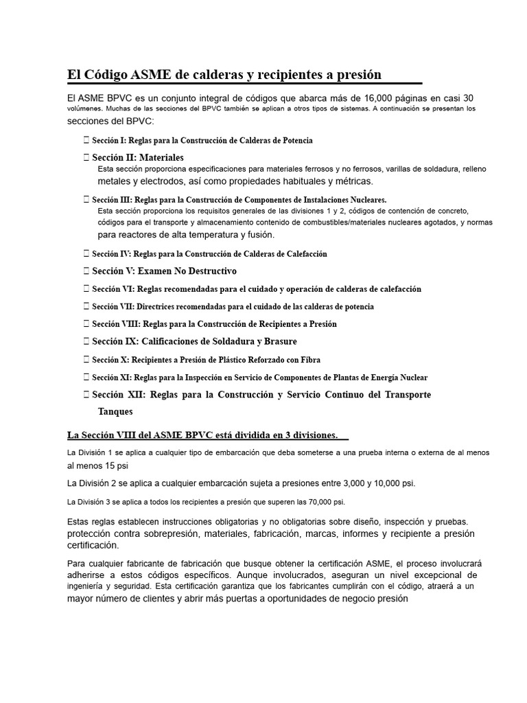 Código ASME: Calderas y Recipientes a Presión | PDF | Soldadura ...