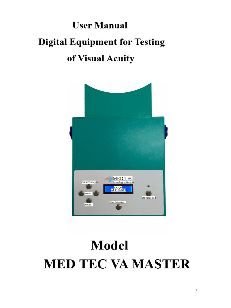 Med Tec VA Master User Manual | PDF | Color | Visual Acuity