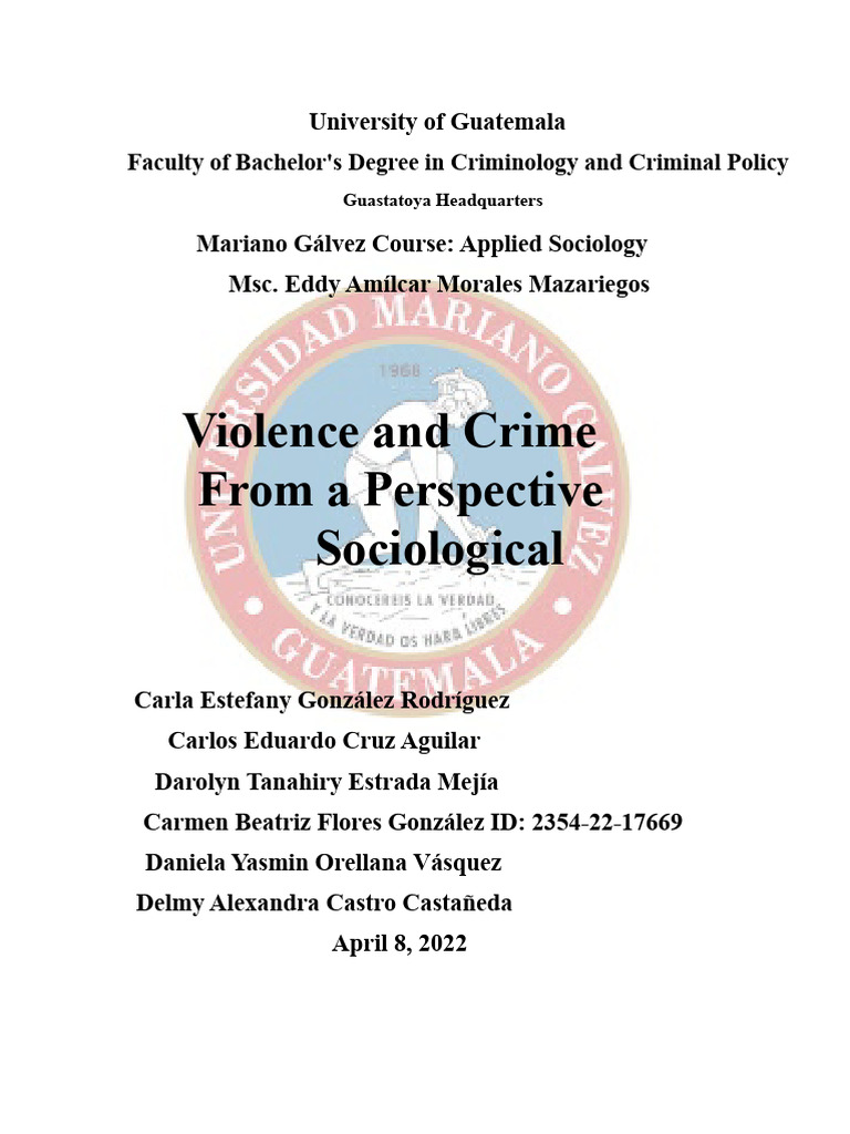 Sociological Perspectives on Violence and Crime | PDF | Violence | Crimes