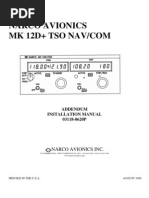 Narco MK12D+ Installation Manual Addendum 03118-0620P