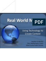 Real World Math: Using Technology To Create Context