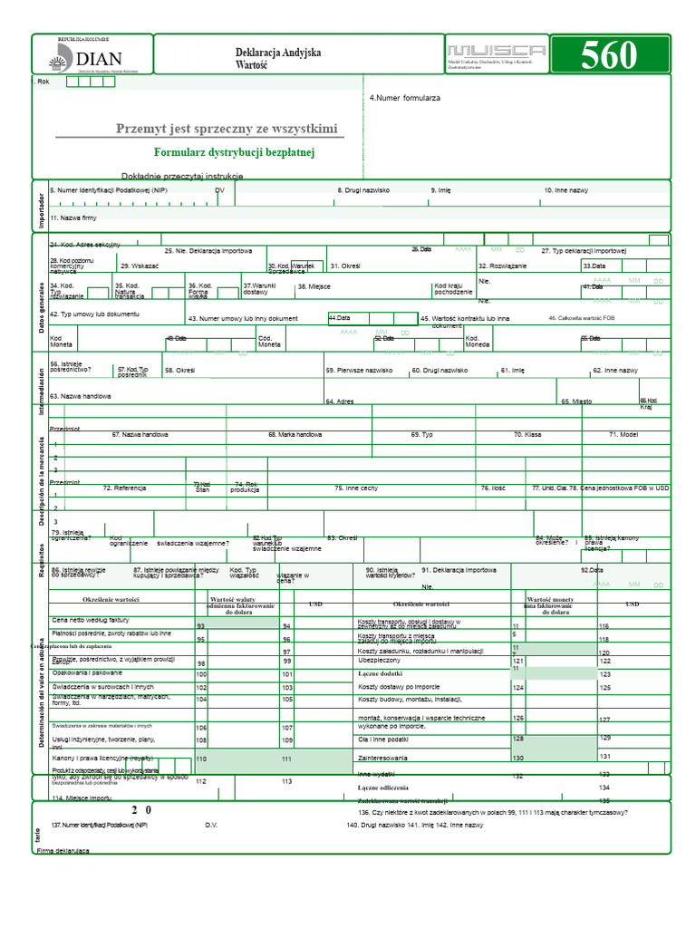 Formularz DAV 560-2013 | PDF