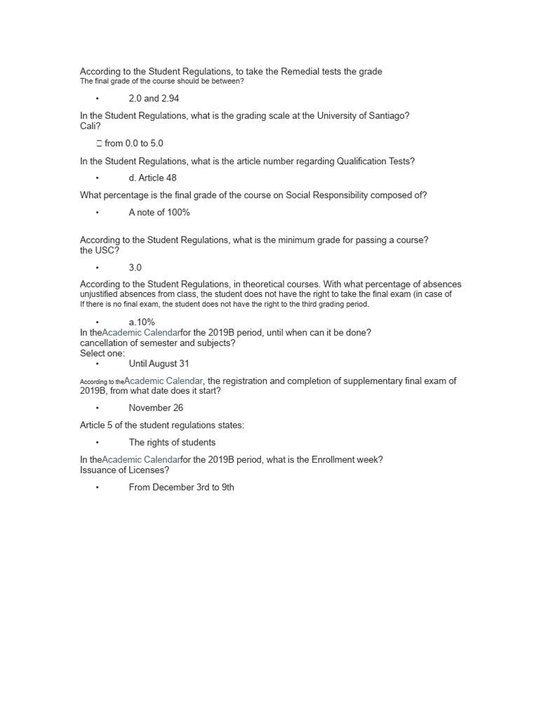 USC Student Regulations Overview | PDF