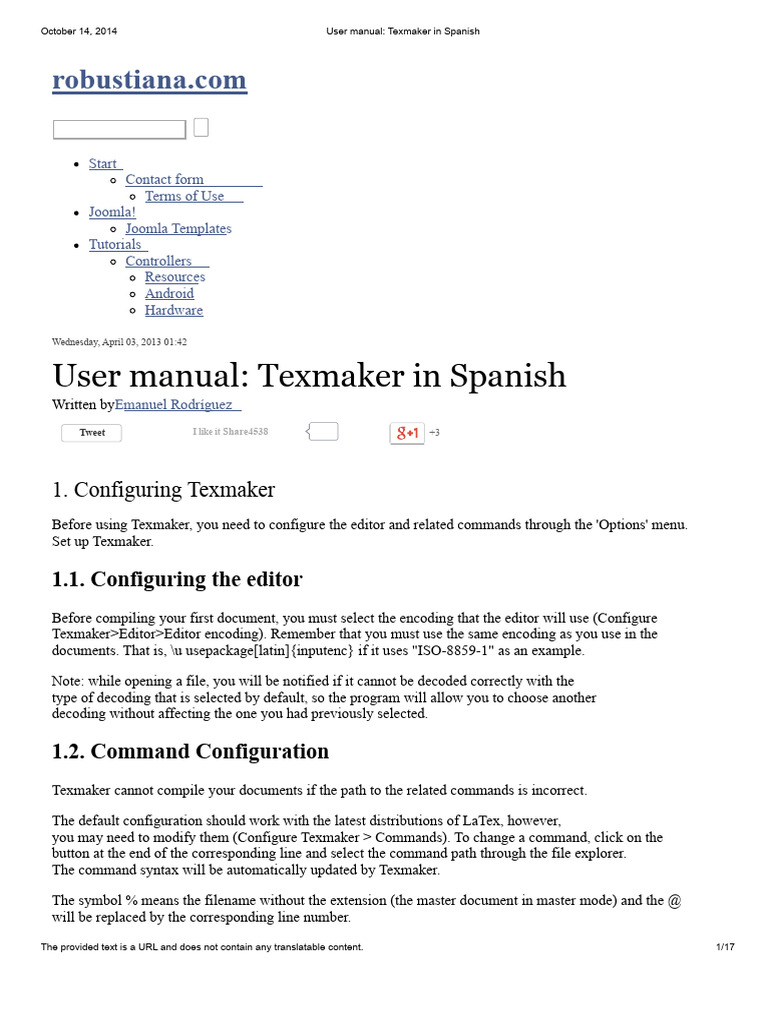 Texmaker User Manual in English | PDF | Menu (Computing) | Te X