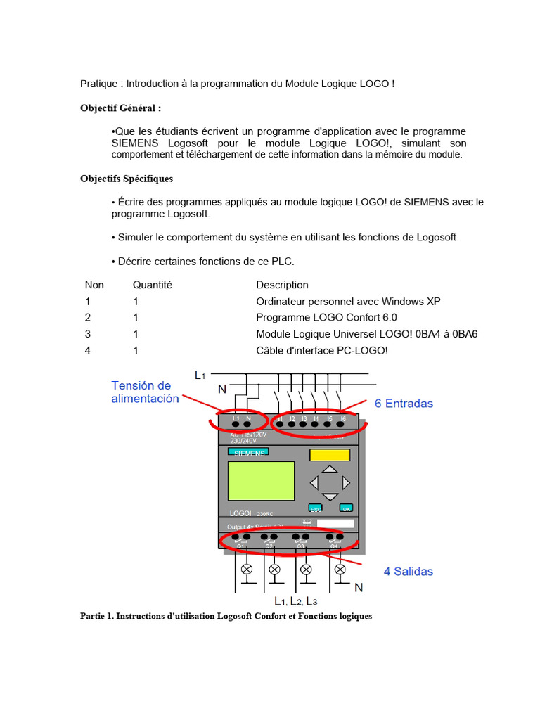 Programmation du Module LOGO! avec Logosoft | PDF | Programme ...