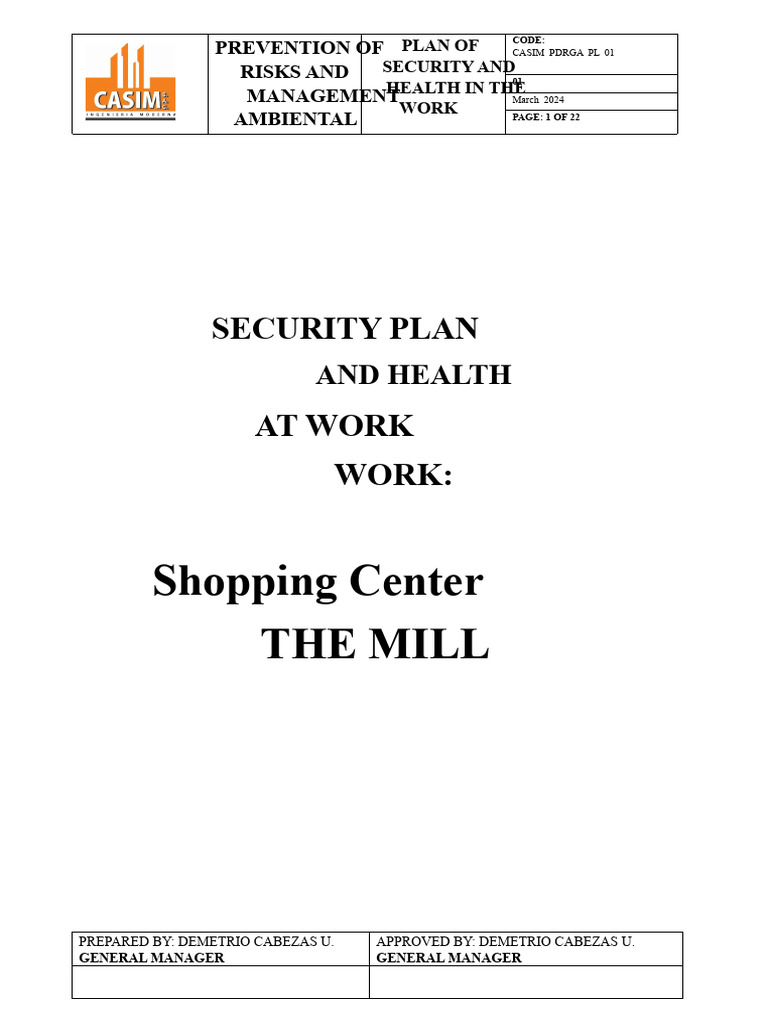 Security and Health Plan for Construction | PDF | Occupational Safety ...