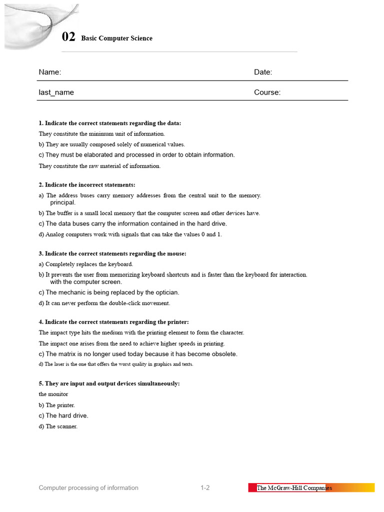 Basic Computer Science Concepts Explained | PDF | Internet Protocol ...