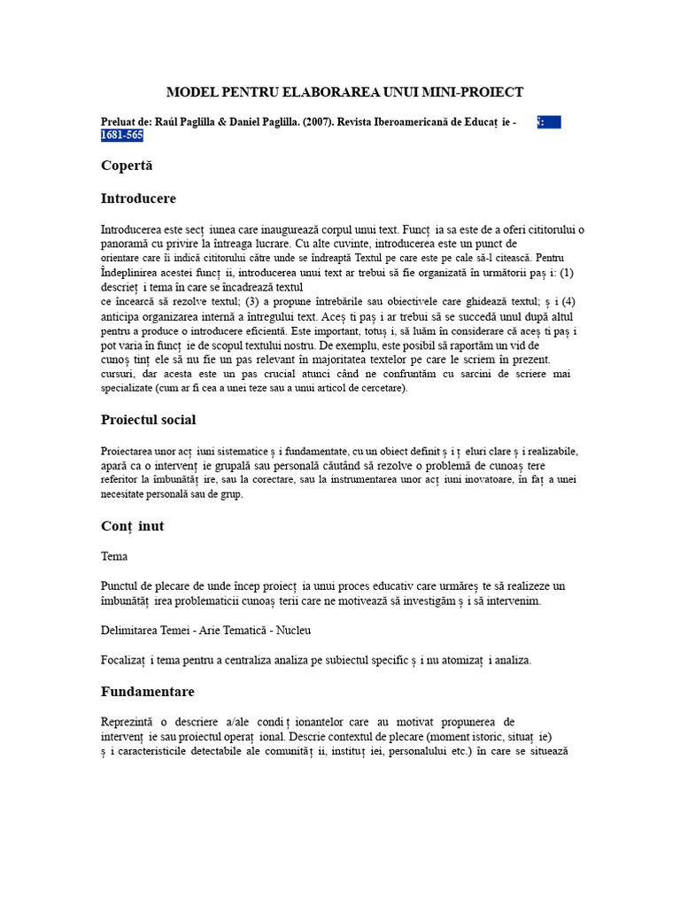 Model Mini-Proiect | PDF