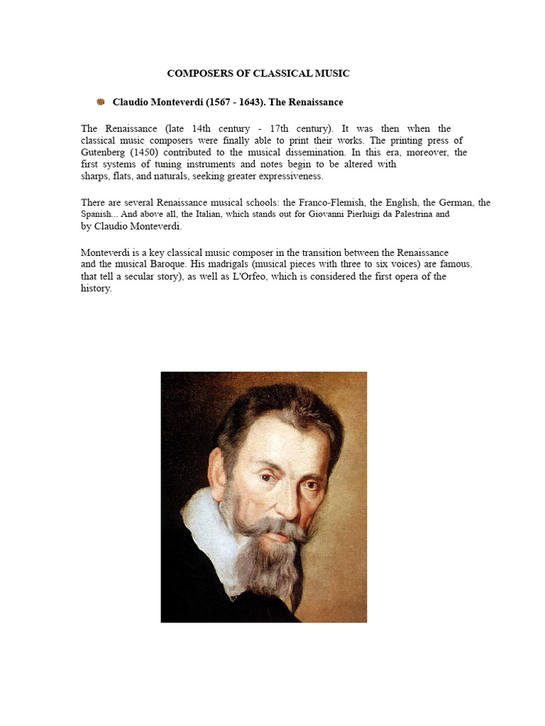 Key Composers of Classical Music | PDF | Classical Music | Wolfgang ...
