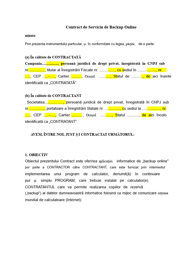 Model de Contract | PDF