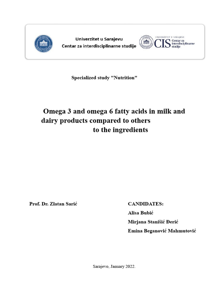 Seminar Paper - Omega Fatty Acids | PDF | Omega 3 Fatty Acid | Fat