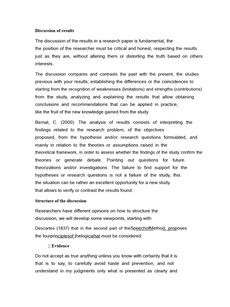 Discussion of Results, Conclusions, and Recommendations | PDF ...