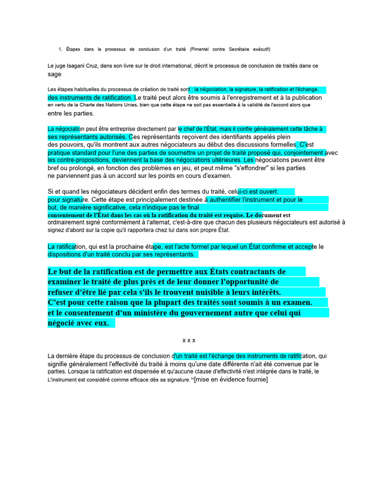 Étapes Dans Le Processus de Conclusion Des Traités | PDF | Traité ...