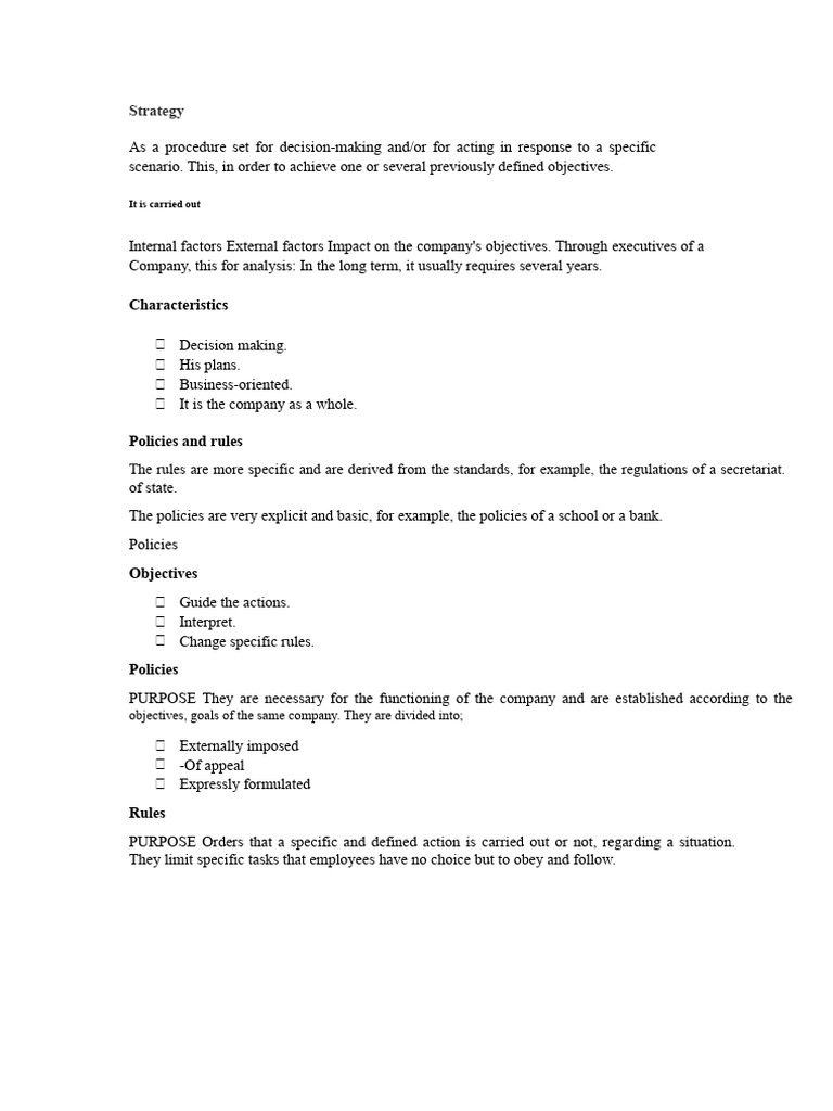 Business Strategy and Planning Essentials | PDF | Policy | Decision Making