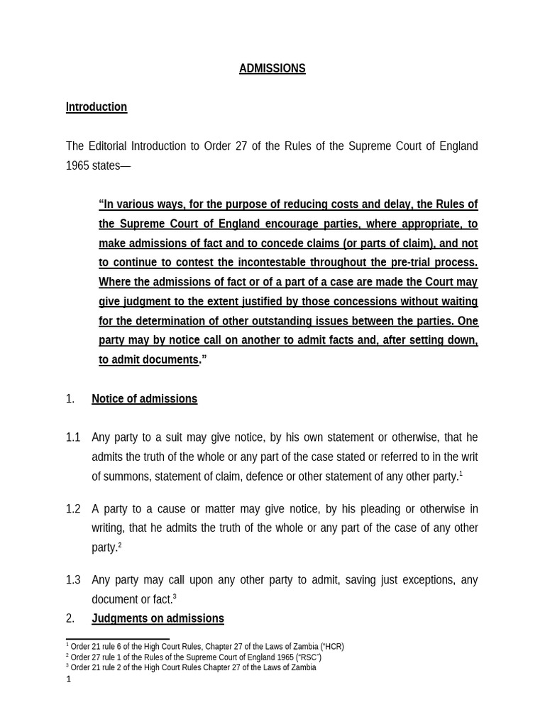 Admissions and Judgments in Court Rules | PDF | Judgment (Law) | Summons