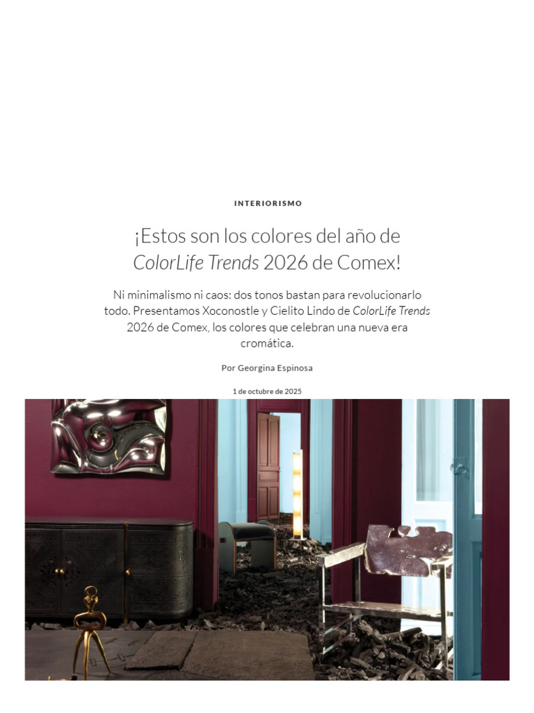 Colores Comex 2026: Xoconostle y Cielito Lindo | PDF | Color | Las artes