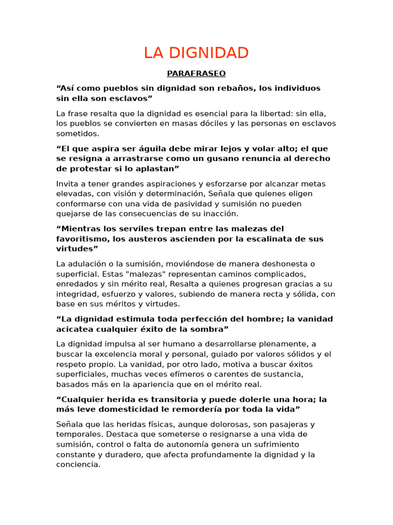 Dignidad | PDF | Dignidad