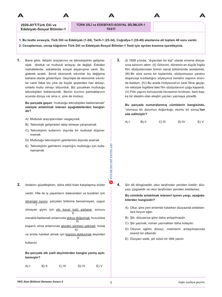FenBil AYT 03 | PDF