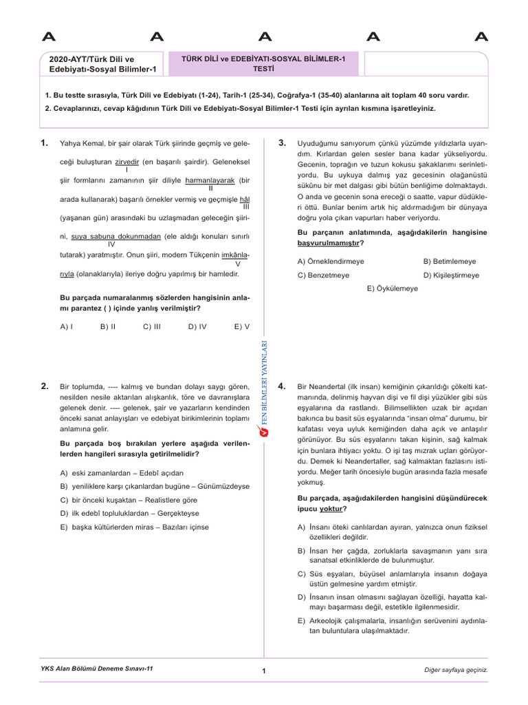FenBil AYT 11 | PDF