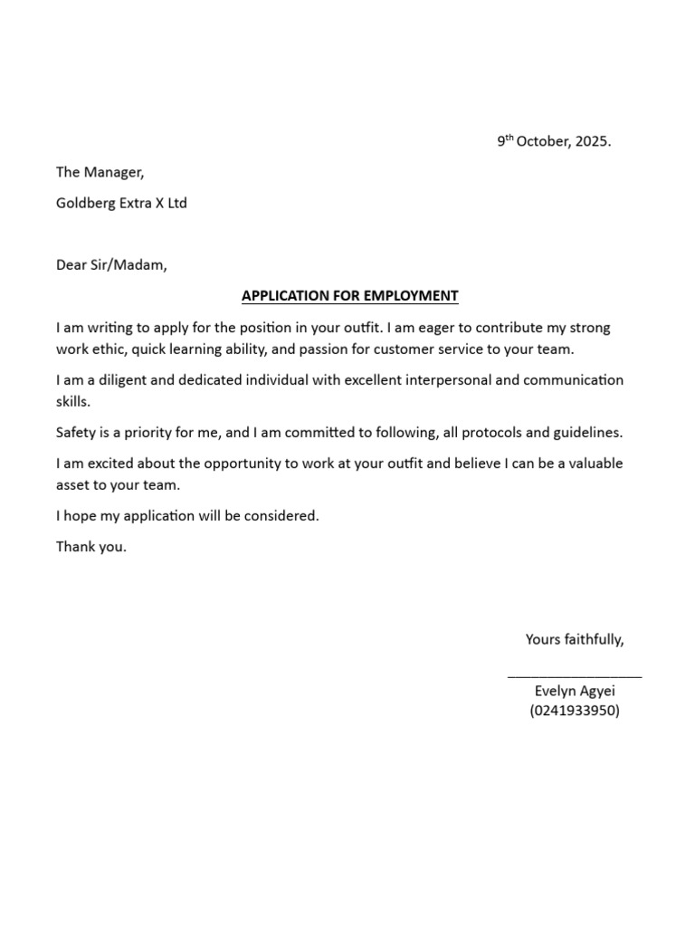 Job Application for Customer Service Role | PDF