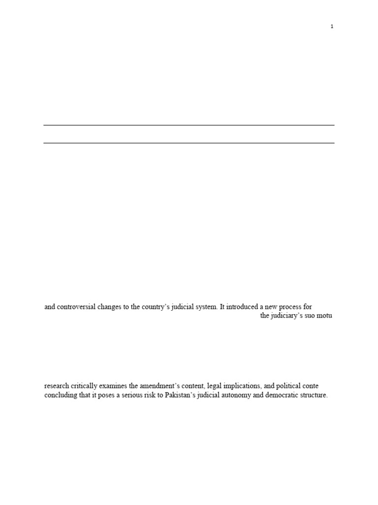 Critical Review 26th Amendment by Muzamil and Sabeehullah | PDF ...