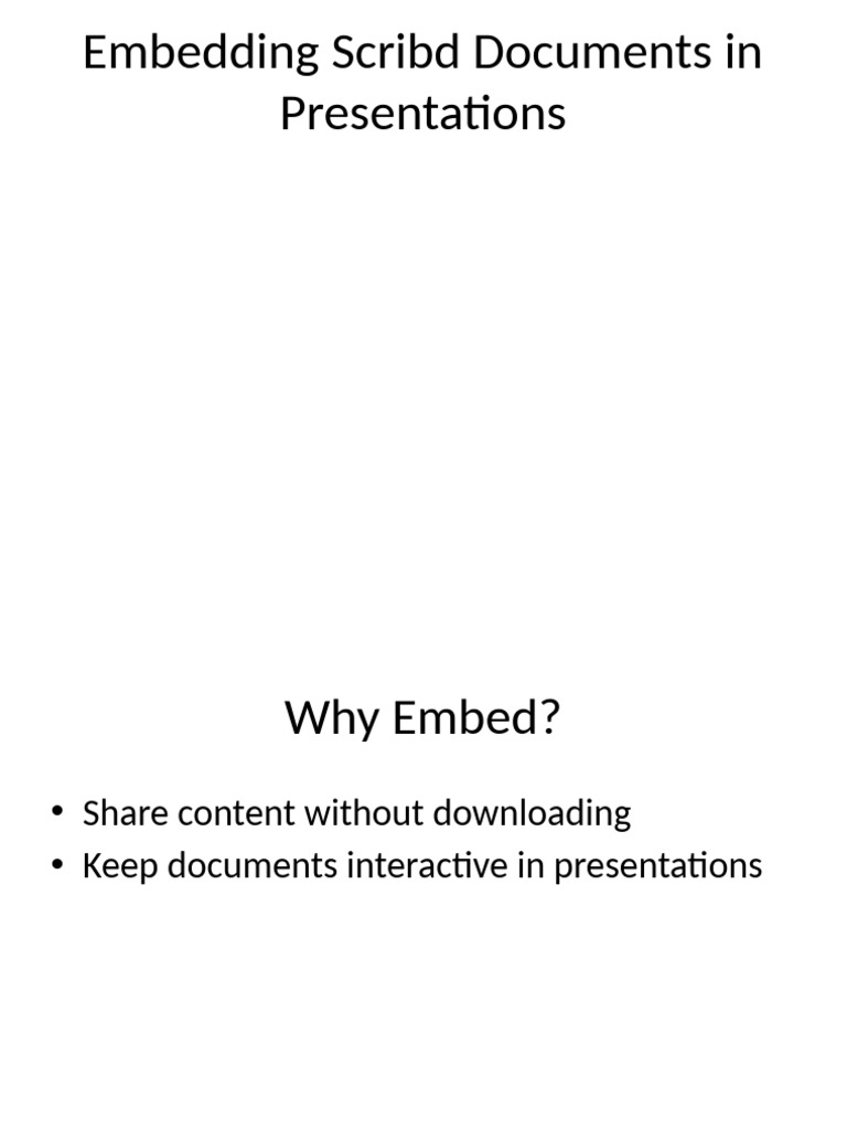 Embedding Scribd in Presentations | PDF
