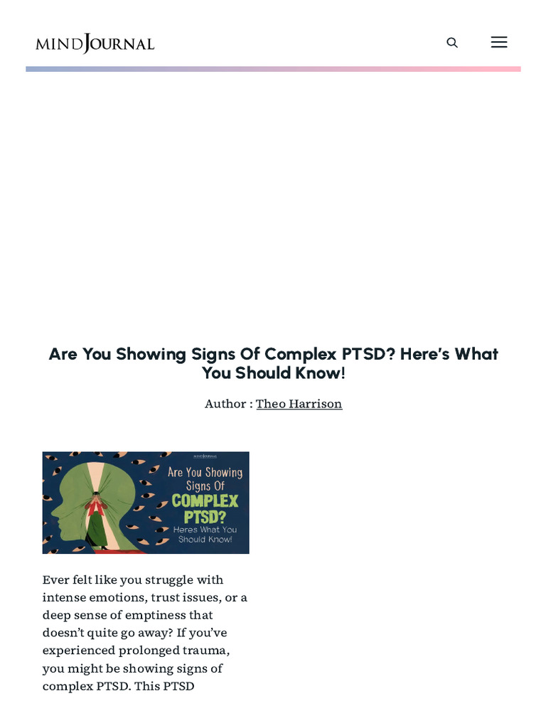 17 Warning Signs of Complex PTSD (Complex Post-Traumatic Stress ...