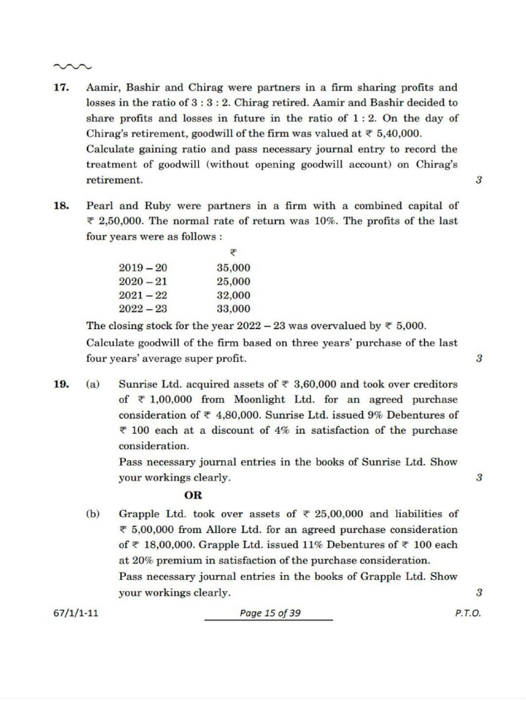 Partnership Practice Questions From Board Accountency | PDF