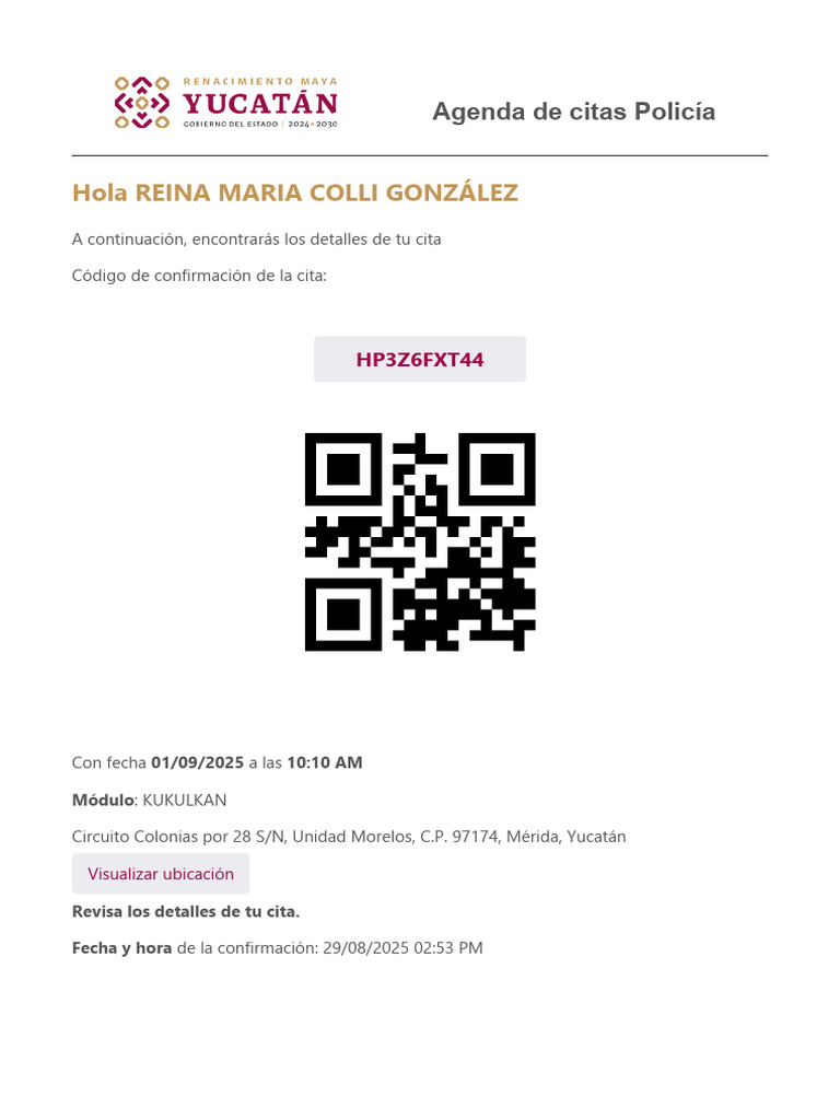 Cita Reemplacamiento | PDF