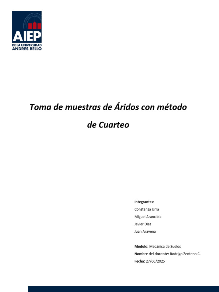 Método de Cuarteo para Muestreo de Áridos | PDF | Hormigón | Muestreo ...
