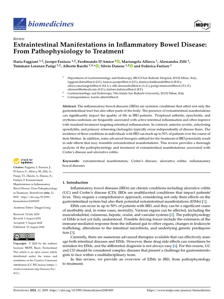 Extraintestinal Manifestations in IBD | PDF | Inflammatory Bowel ...