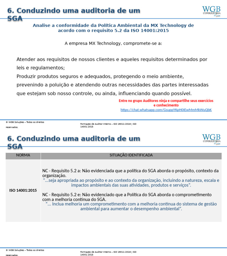 Avaliando a Conformidade da política do SGA | PDF