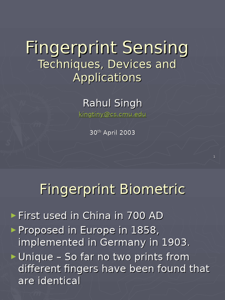 Fingerprint Sensing Techniques & Devices | PDF | Fingerprint | Capacitor