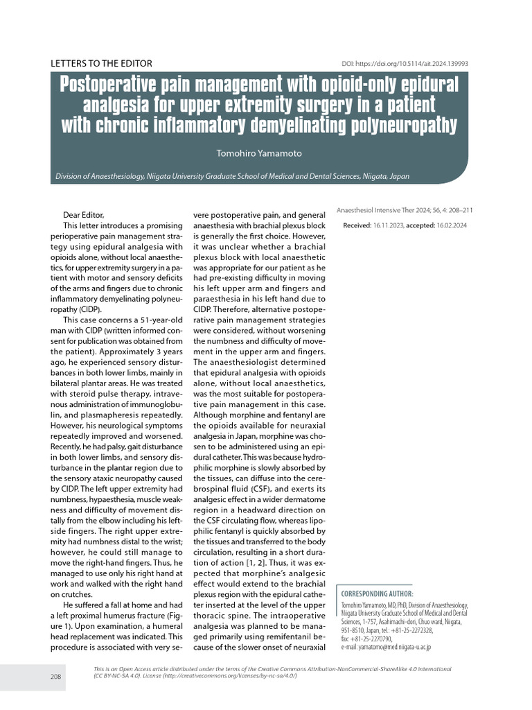 Postoperative Pain Management | PDF | Anesthesia | Pain Management