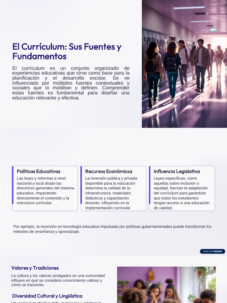 Fuentes y Fundamentos del Currículum | PDF | Plan de estudios ...
