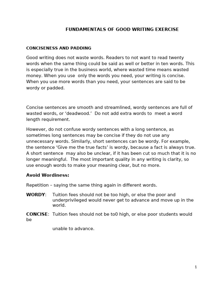 Conciseness in Good Writing | PDF | Adjective | Linguistics