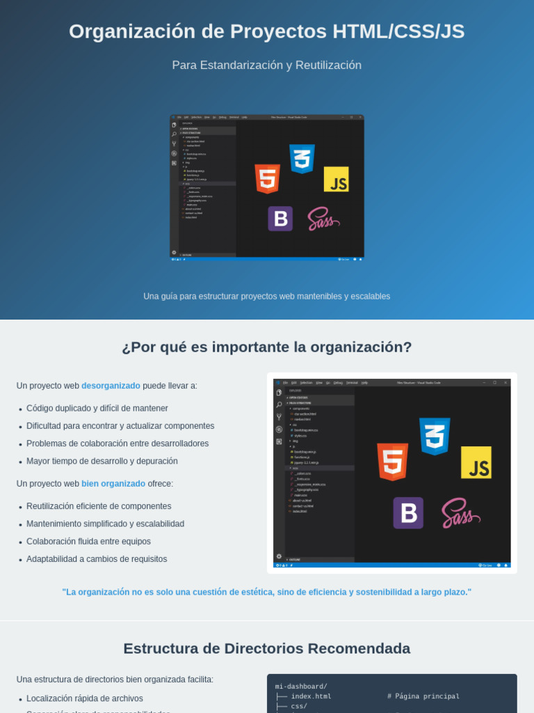 Organización Eficiente de Proyectos Web | PDF | HTML | Script Java