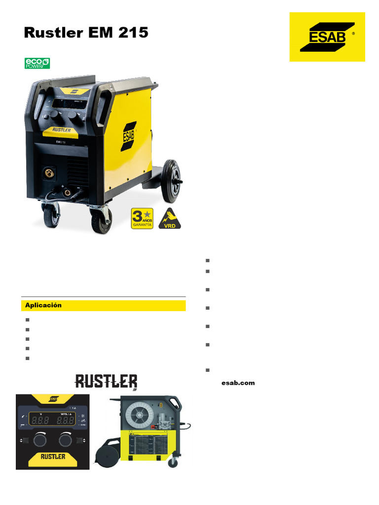 Rustler EM 215: Innovación en Soldadura | PDF | Soldadura | Construcción