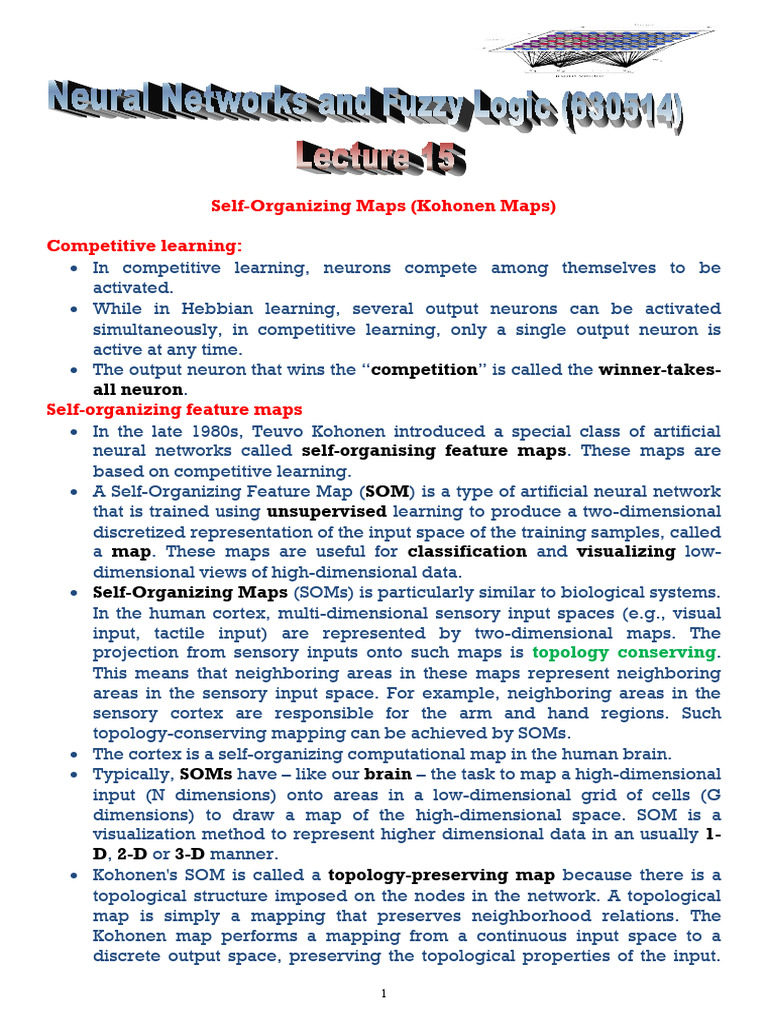 Understanding Self-Organizing Maps | PDF | Applied Mathematics ...