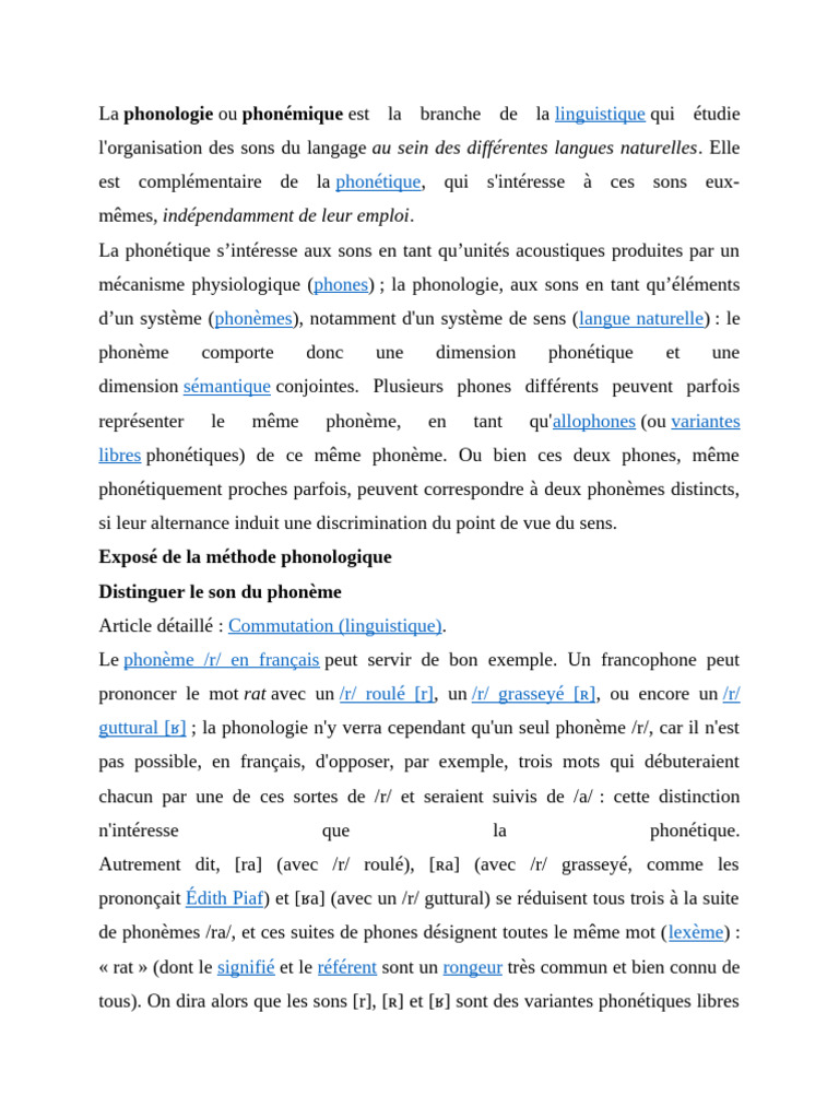 Introduction à la phonologie linguistique | PDF | Phonologie | Linguistique