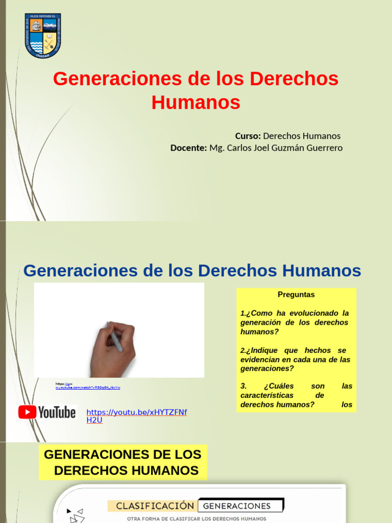 Semana 03 Generaciones de Los Derechos Humanos | PDF | Derechos humanos ...