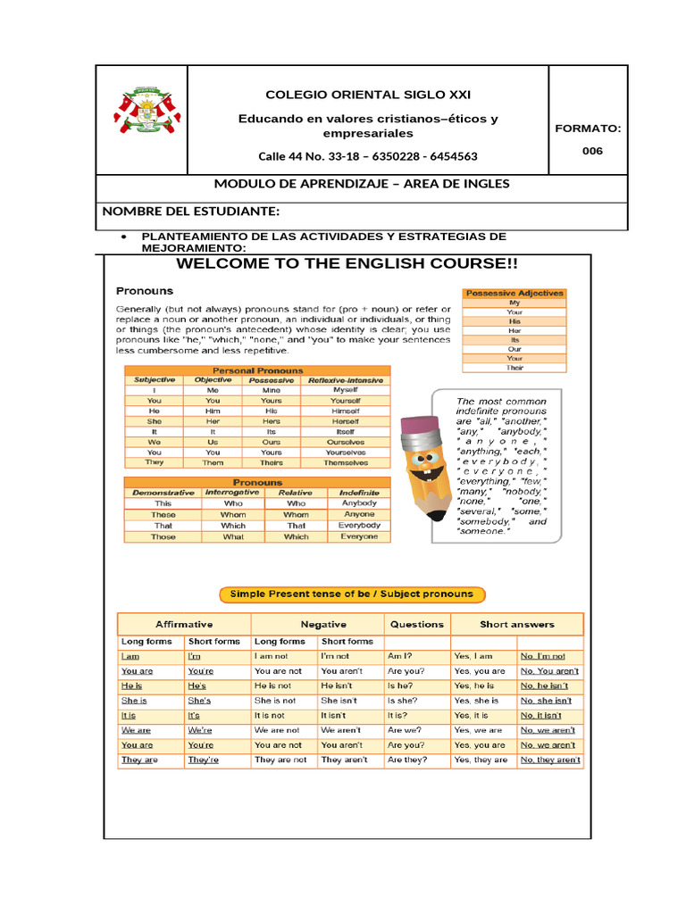 Modulo de Ingles - Principal | PDF