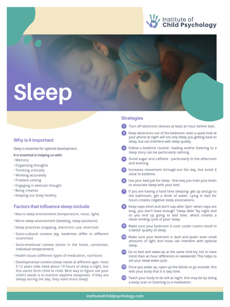 Essential Sleep Strategies for Kids | PDF | Sleep | Psychology