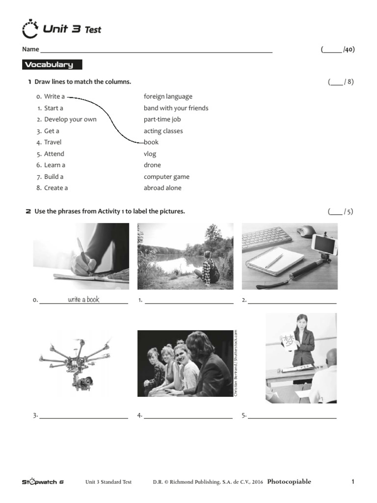 Unit 3 Test: Vocabulary & Grammar | PDF | Prom | Linguistics